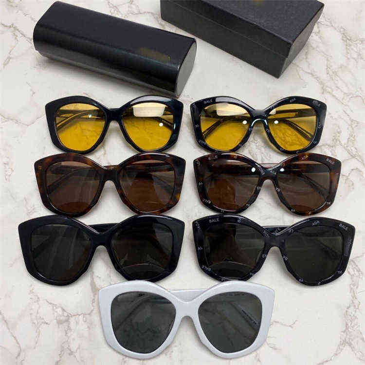 

New Paris Plate Large Frame Cat Eye Sunglasses Balencigas Men and Women Fashion Ins Star Same Sun Glasses Goggle Bb0126