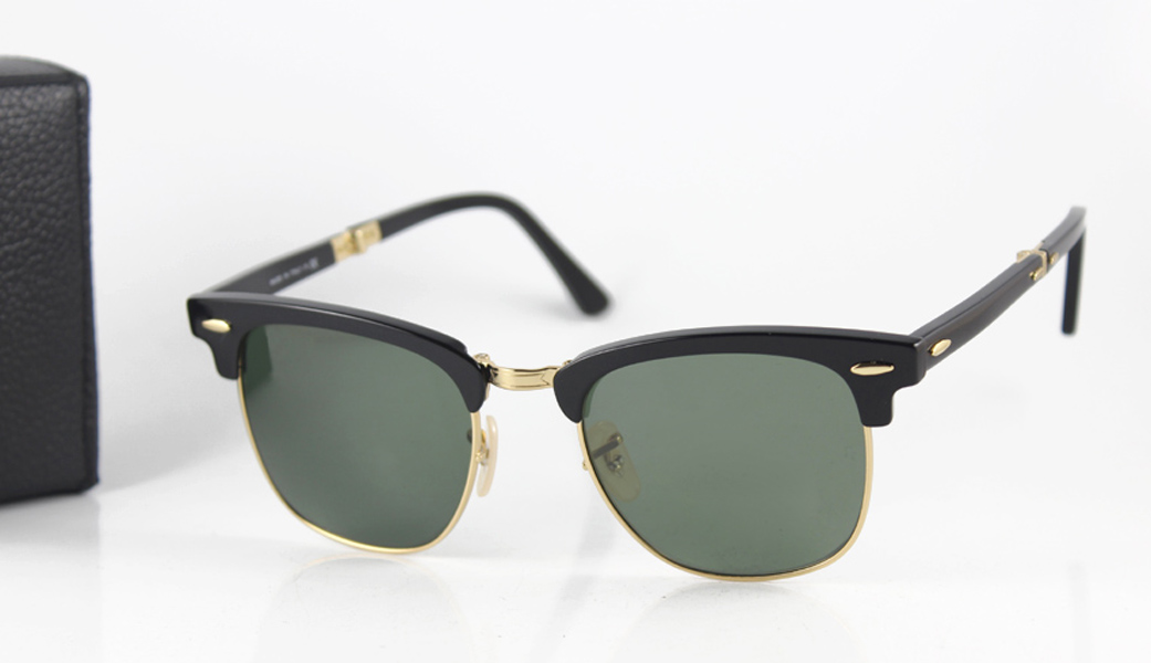 

High Quality Brand Sunglasses Club Eyewear Men's/Women's Luxury 2176 Eyewear Black/Green Lens Folding Master Glasses 51mm
