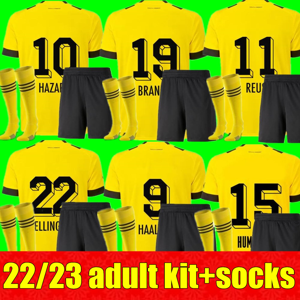 

22 23 adult kit HAALAND REUS home away 3rd dortmund soccer jersey 2022 2023 Men kits HAZARD BELLINGHAM SANCHO HUMMELS BRANDT Men kitsfootball shirts, Home+socks