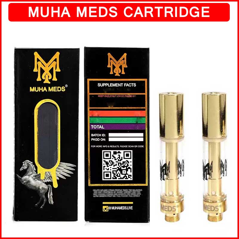 

Empty Muha Meds Cartridge Atomizers Live Resin Vape Cart 0.8ML Tank Thick Oil Ceramic Coil 510 Battery Garden Atomizer With Boxes In Stock