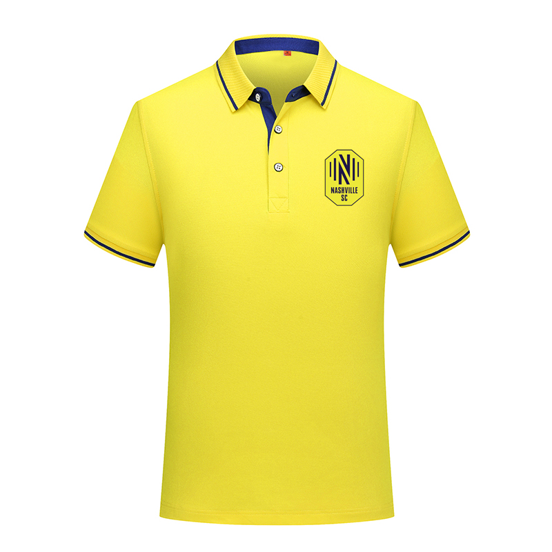 

Nashville SC Fans Tops Men Polo Shirt Summer Mens Business Casual Top Men's sports Run Short Sleeve soccer Polos Shirts football training jerseys, Black