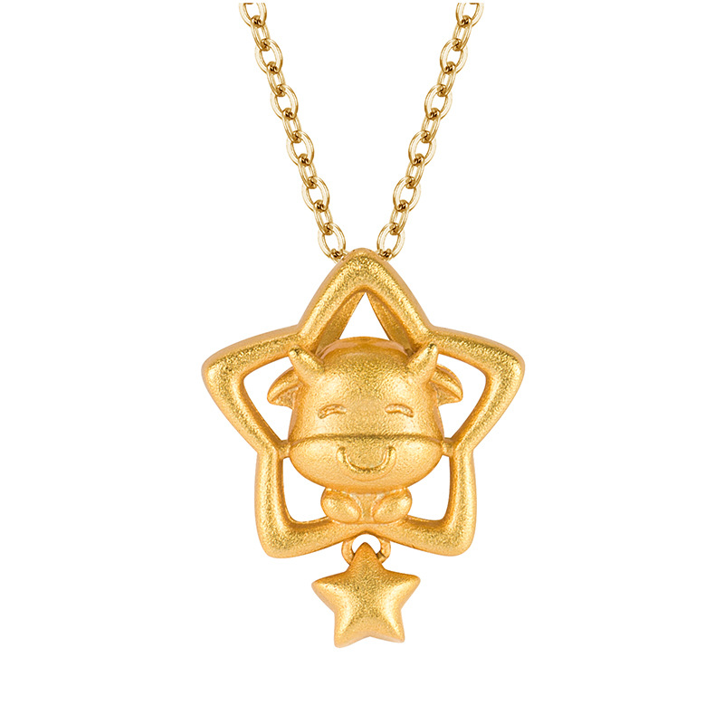 

Fashion and exquisite Necklace five-pointed star cow pendant star Zodiac Pendant Ox Mascot Pendant Necklace cute party gift