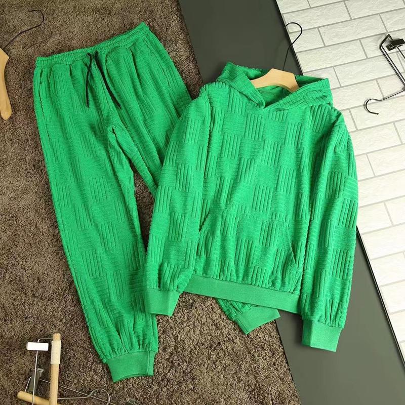 

Men's Tracksuits 2022 Style European Fashion Leisure Sports Suit Solid Color Long-sleeved Hooded Two-piece, Black