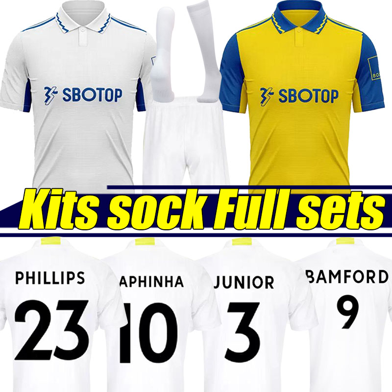 

22/23 BAMFORD Home Away soccer jerseys 2022 2023 FIRPO JAMES HARRISON HERNANDEZ COSTA PHILLIPS RAPHINHA MESLIER Leeds Unitedes men kids Kits sock sets football shirt, 21-22 third kit
