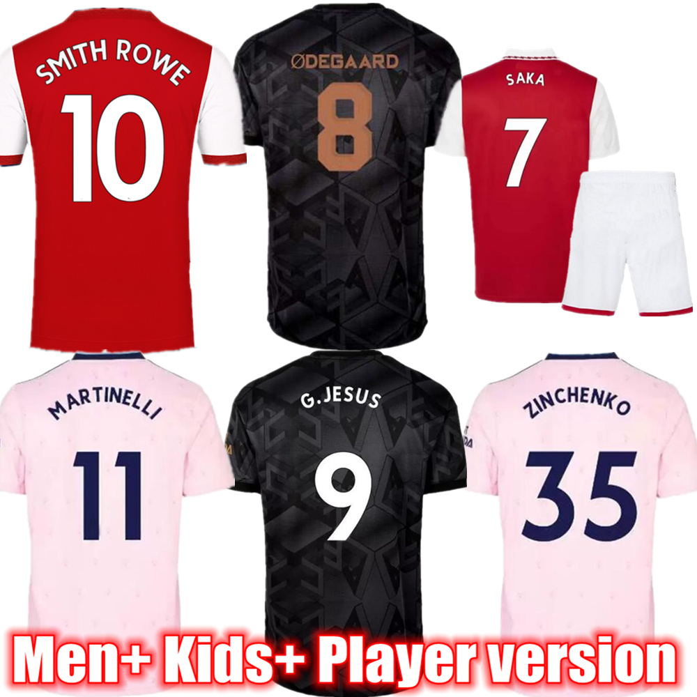 

Up to 4XL JESUS SAKA Soccer Jerseys 2022-23 Fan player version SMITH ROWE MARTINELLI ODEGAARD Football Shirts Gunners ZINCHENKO Home and away Soocer kids kits, Home fan version