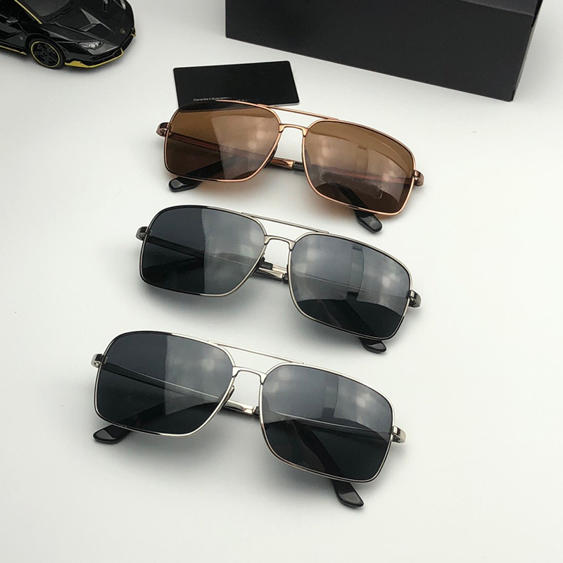 

retro mens designer sunglasses fashion pilot frame mirror coating blue mask type premium texture gun grey british style man driving comfortable shades with box