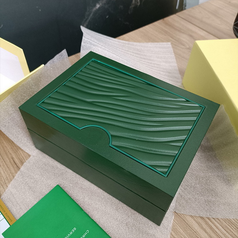 

Rolex Men Watch Box Luxury Green with Original Wooden Cases Papers Card Wallet Boxes Accessories Wristwatch AAA Montre De Luxe watches Boxes