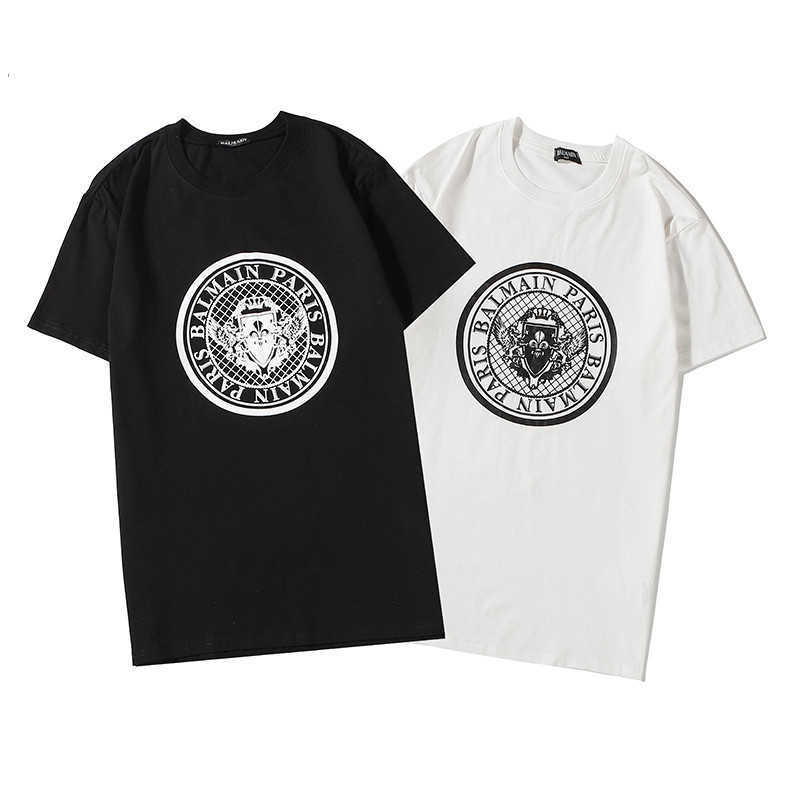 

Summer Unisex Fashion trend brand new balman printed short sleeve T-shirt, White