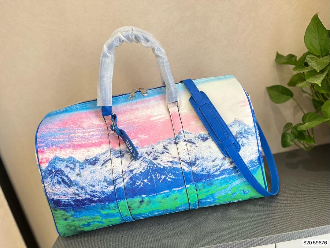 

New Bags M59676 Keepall limited Edition Travel Luggage Package Classic Bags Luxury Designer Bag Genuine Leather Crossbody, Blue