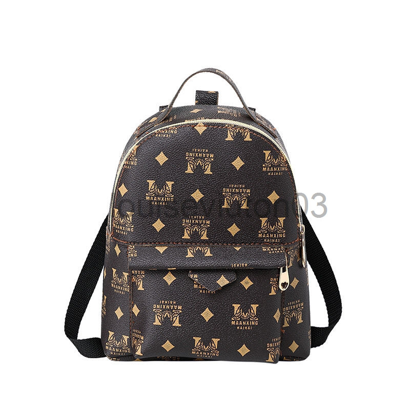 

Designer Leather Backpack Mens Woman Lovers Double Shoulder Bag New Printing Leisure Versatile Soft Leather Travel Sport Backpack L7.87in W3.54in H8.66in, 1111
