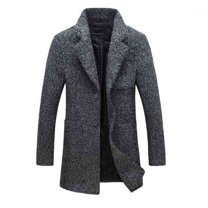 Wool Jacket Overcoat 5XL Mens Woolen Coat Long Casaco Masculino Fashion Autumn Winter Warm Trench Single Breasted1 Men's & Blends T220810