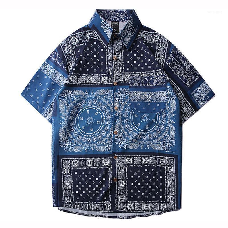 

Men's Casual Shirts Men Japanese Style Harajuku Paisley Hand Painted Mysterious Pattern Graphic Mens Streetwear Vintage Floral, Black