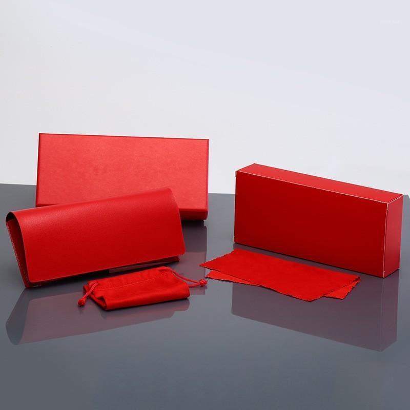 

Sunglasses Portable Leather Case For Women Men Red Blue Fashion Soft Bag Set Unisex Eyeglass Box Protection PackagingSunglasses