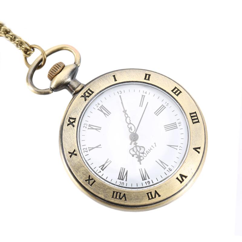

Pocket Watches Vintage Transparent Design Watch Roman Numer Dial Quartz Pendant Chain Necklace Gifts LL@17, Default