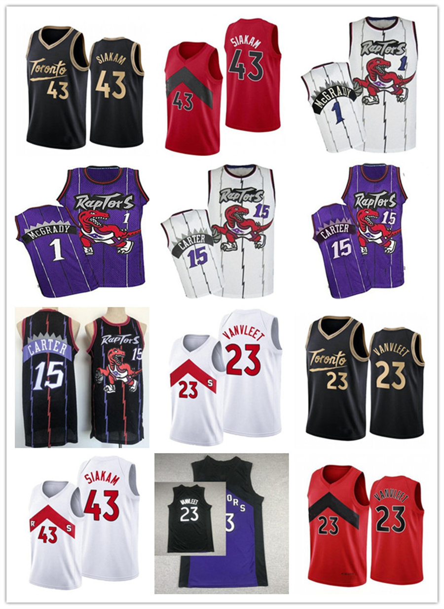 

Scottie 4 Barnes Pascal 43 Siakam Vince 15 Carter Jersey Basketball Tracy 1 McGrady Fred 23 VanVleet Mens YOUTH kids red