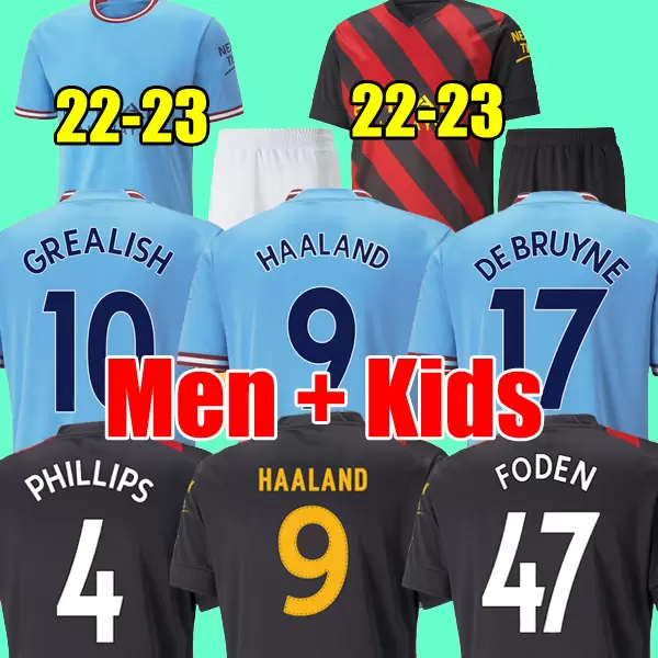 

SOCCER JERSEYS GREALISH STERLING MANS CITIES MAHREZ 22 23 HAALAND fans player version DE BRUYNE FODEN 2022 2023 football tops shirt kids kit sets uniform Boys youth, 2023 men away
