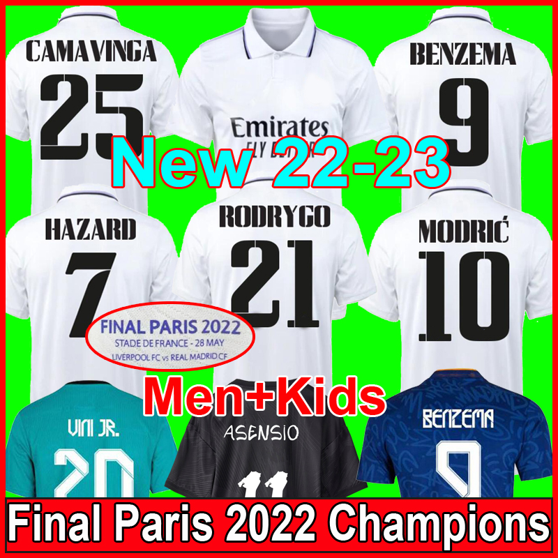 

2023 BENZEMA RODRYGO RUDIGER Real Madrids jerseys 22 23 football shirt VINI JR ALABA HAZARD ASENSIO MODRIC MARCELO VALVERDE ISCO KROOS camiseta men kids kit uniforms, Kids 3rd