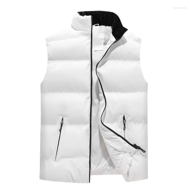 

Men's Vests 2022 Winter Zippe Pocket Warm Veste Casual Sleeveless Windbreak Coats Men Concise Fashion Vest Jacket Kare22, Black