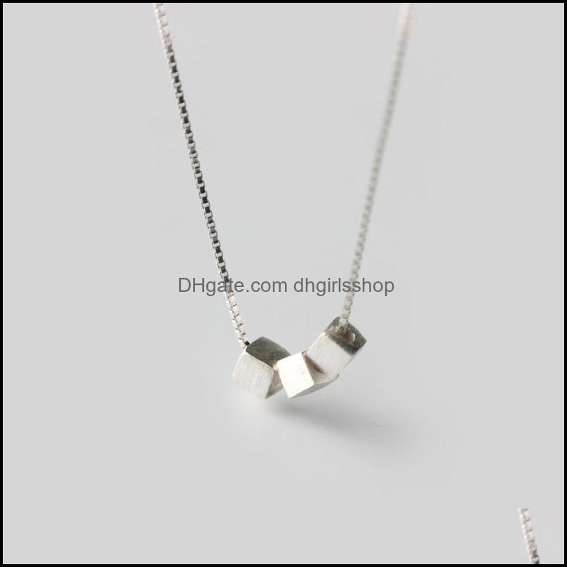 

Pendant Necklaces Pendants Jewelry Colusiwei Geometric Choker Necklace For Women 925 Sterling Sier Simple Square Shape S Dh9C2