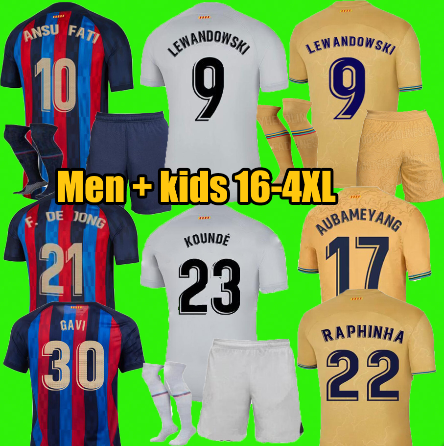 

22 23 PEDRI LEWANDOWSKI soccer jersey GAVI camiseta de futbol FERRAN 2022 2023 FC ANSU FATI RAPHINHA barcelona DEST football shirt men barca kit kids, Kit+sock