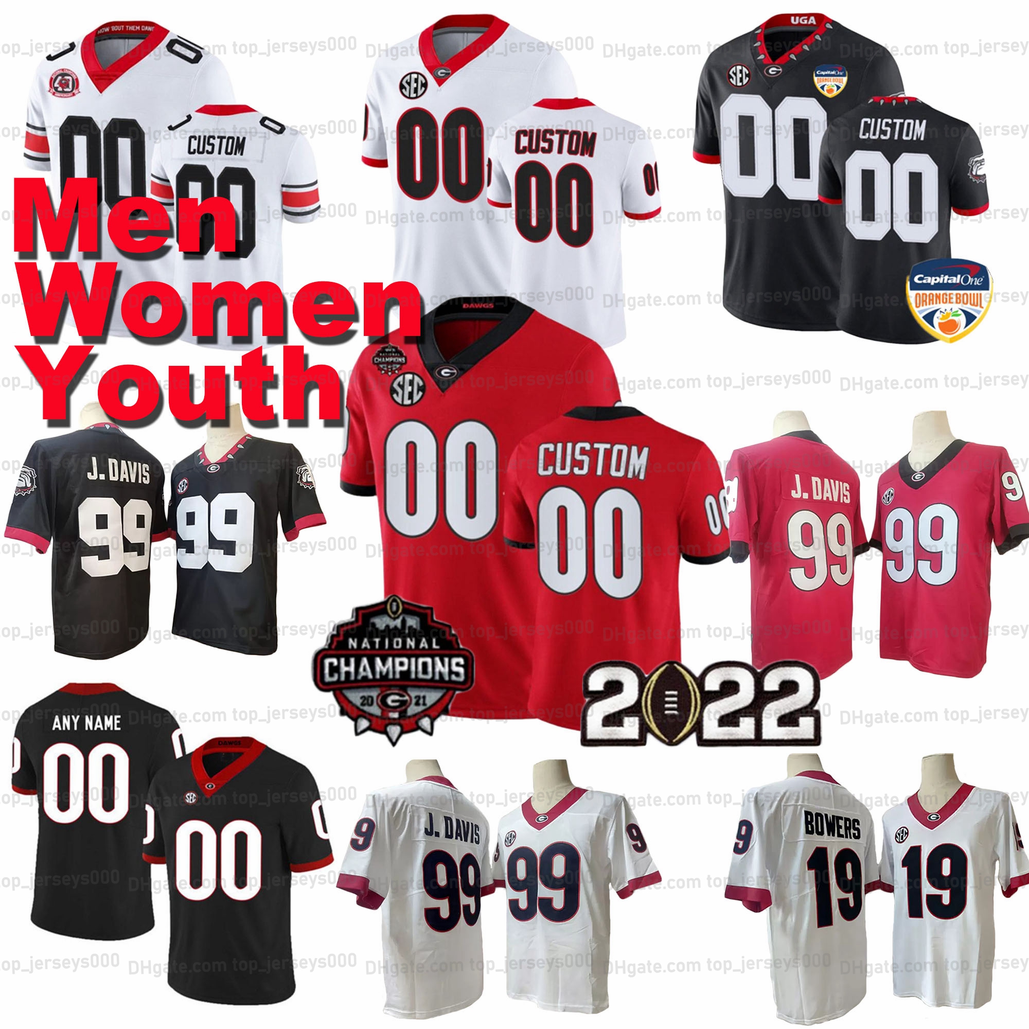 

Custom Men Women Youth Georgia Bulldogs Football Jersey Warren McClendon Ryland Goede Nazir Stackhouse Kamari Lassiter Warren Ericson Devonte Wyatt Robinson, As shown