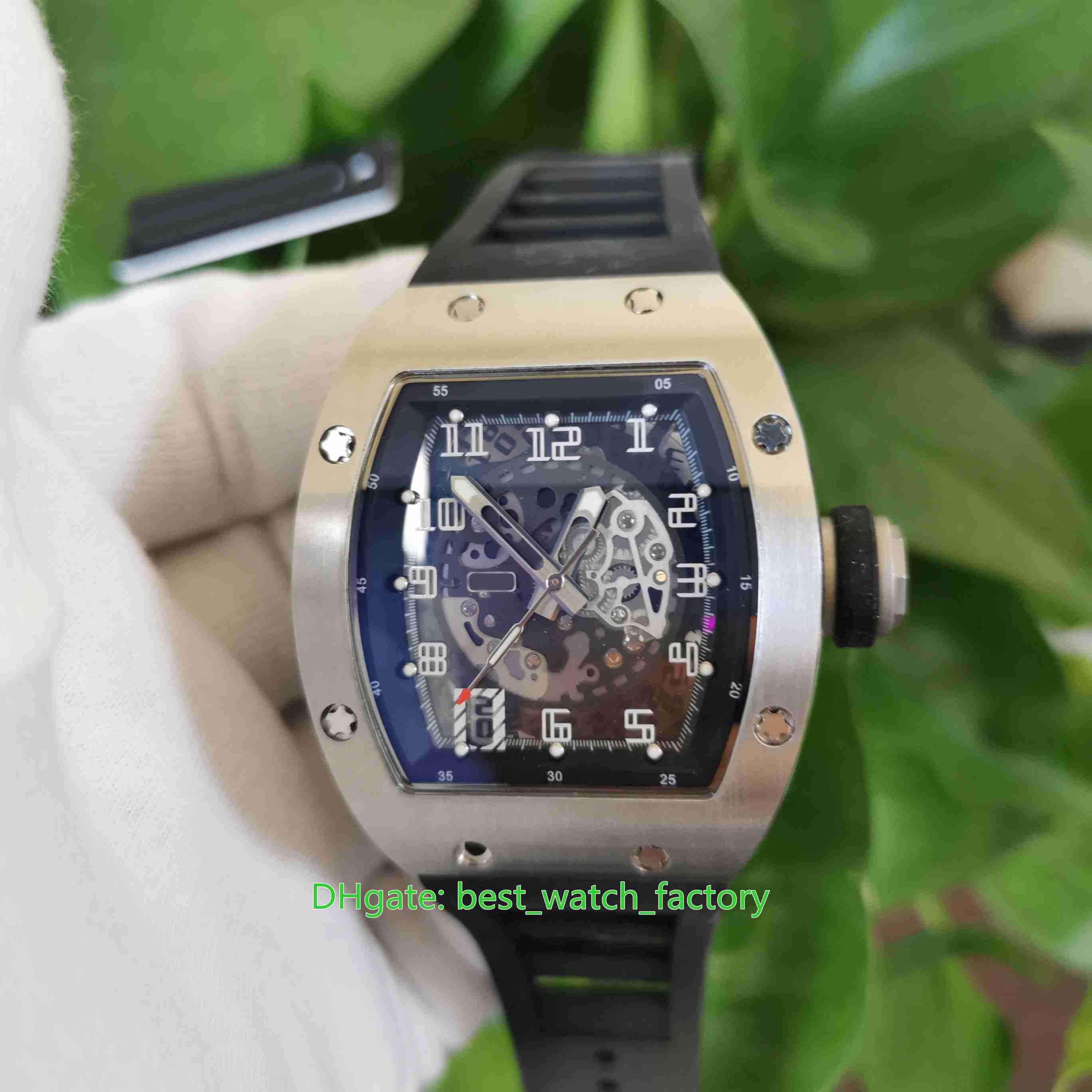 

Hot Selling Top Quality Watches 39.3mm x 48mm RM010 AG RG-271 EXTRA FLAT Skeleton Stainless Steel Transparent Mechanical Automatic Mens Men's Watch Wristwatches, No box papers