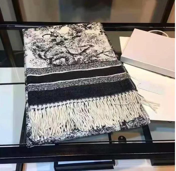 Design woman cashmere scarf Men and Women winter scarves ladies Shawls Big Letter pattern wool Landscape animal Print Pashminas 70cm X 180cm