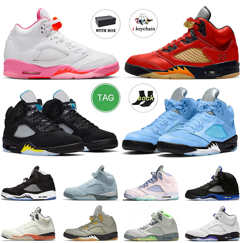 

Jumpman 5 Mens Women 5s Basketball Shoes With Box Aqua UNC Pinksicle Expression White Oreo Muslin Racer Blue Raging Bull Sail Off Noir Top 3 Classic OG Sneakers 36-47, C17 40-47