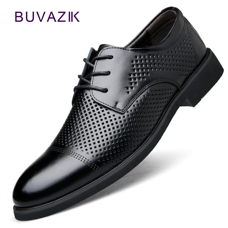 Robe chaussures véritable cuir oxford pour hommes respirant formelle de designer percé entreprises classiques Chaussure Homme