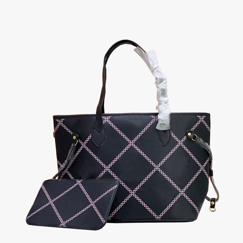 

MM NAVERFULLS Designer Tote Classic Shoulder Hand Bag Luxury Handbag for Women Purse with Pouch Wallet Fashion Shopping Totes Ladie Handbags High Quality Woman Bags, Black