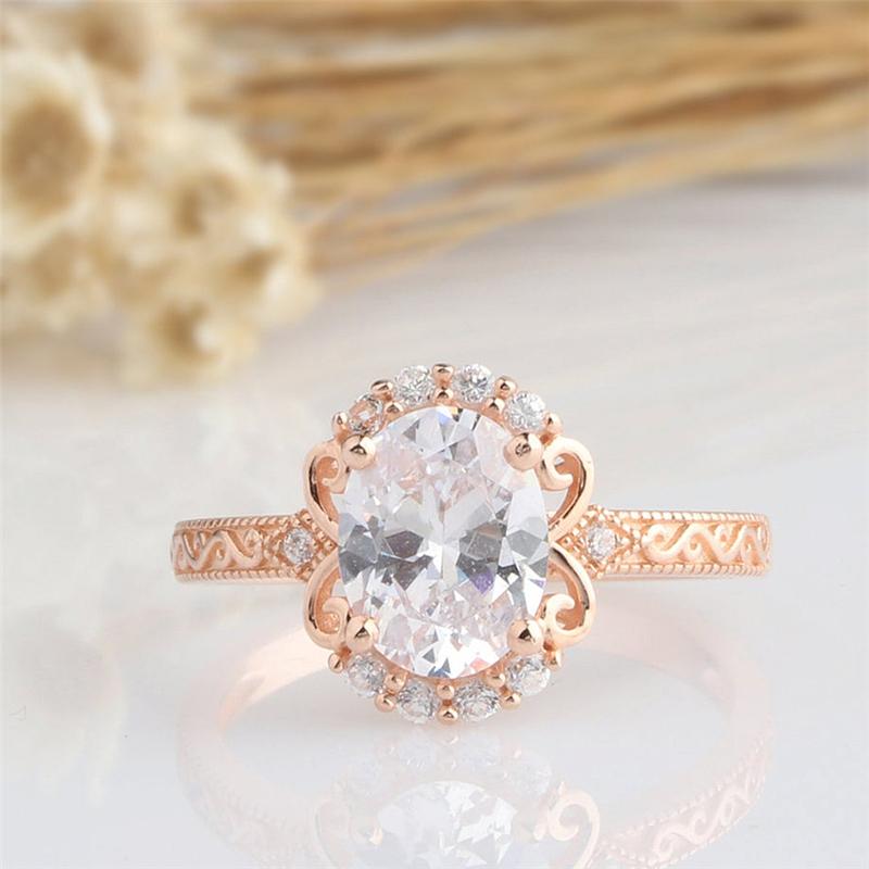 

Cluster Rings RandH 9 7mm 2.0 Oval Cut Retro Style Moissanite For Women 14K Yellow Gold Vintage Wedding Egagement RingsCluster ClusterCluste