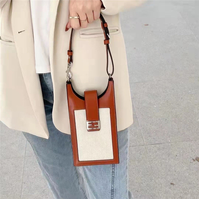 

Luxury pu Leather Classic F Luxury Mini Handbag Crossbody Pouch Cellphone Cosmetic Bag 2 Strap Card Pocket Wallet Purse for All Brand Mobile Phone, Brown f with strap