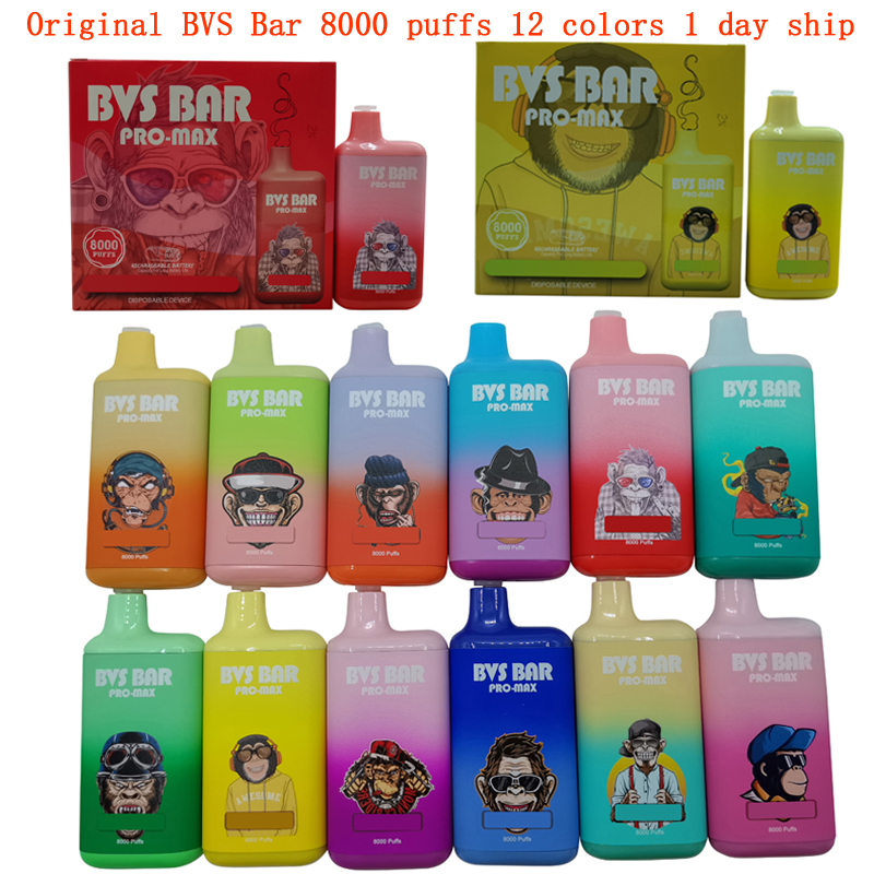 

E Cigarettes Original BVS BAR/ ZLQ BAR PRO MAX 8000 puffs Disposable Vape 15ml 650mah device Mesh coil rechargable battery E cigs Vaps