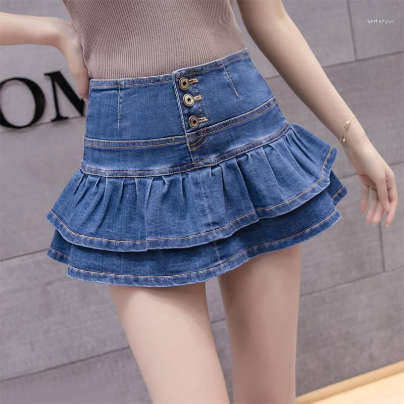 

Skirts 2022 Sexy Bodycon Short Denim Womens White Black Ruffles Party Women Mini Skirt Faldas Mujer High Waist Saia C6059, Dark blue skirts