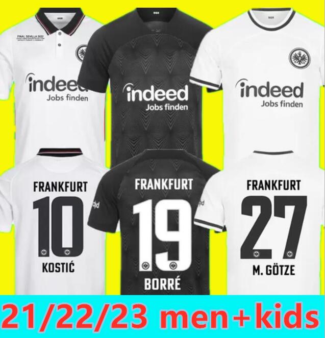 

21 22 23 Frankfurts soccer jersey Eintrachts cup league final BUDAPEST away 2022 2023 SOW Borre KOSTIC HAUGE M.GOTZE 27 football men kids kit KAMADA HINTEREGGER shirts, Adult 22/223 home