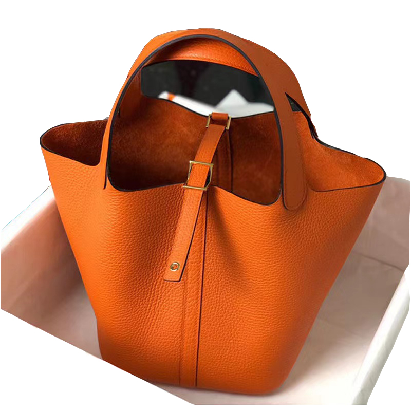 

Vegetable basket bag 2022 new women's mother leather portable bucket bags bride wedding bag graffiti large capacity lines, White