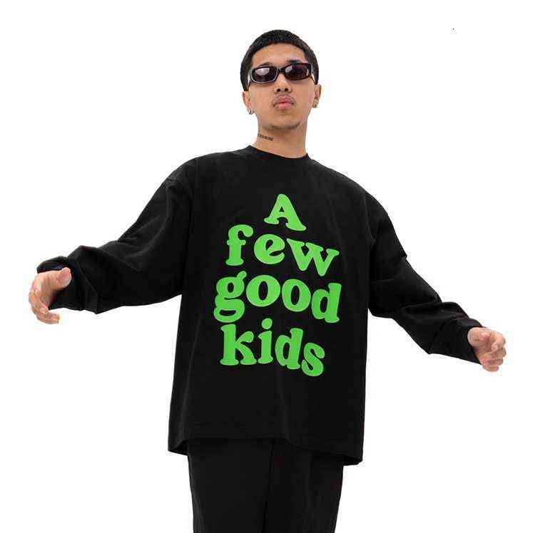 2022 Spring Summer Guochao FFF Branch Afgk DisSiming Circle Loose pour hommes et femmes à manches longues pour femmes