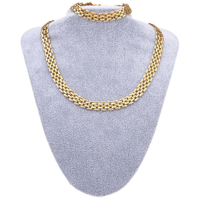 

Earrings & Necklace Simple Jewelry Sets For Women Bridal Wedding Gold Plated Engagement Ring Earring Set Bridesmaid Accessories CostumeEarri, As pic