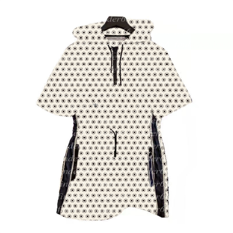 

Women Casual Hooded Dresses With With Waisting Belt Drawstring Small Letter Skirt Round Collar Pocket Work Dress Black and Pink Windbreaker, Extra shipping cost