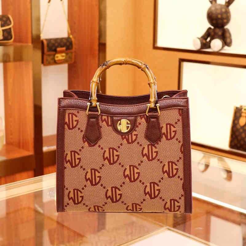 

Handbags 70% Off 2022 spring new women's bamboo handbag high sense one Shoulder Messenger Tote Bag Purses, Wine