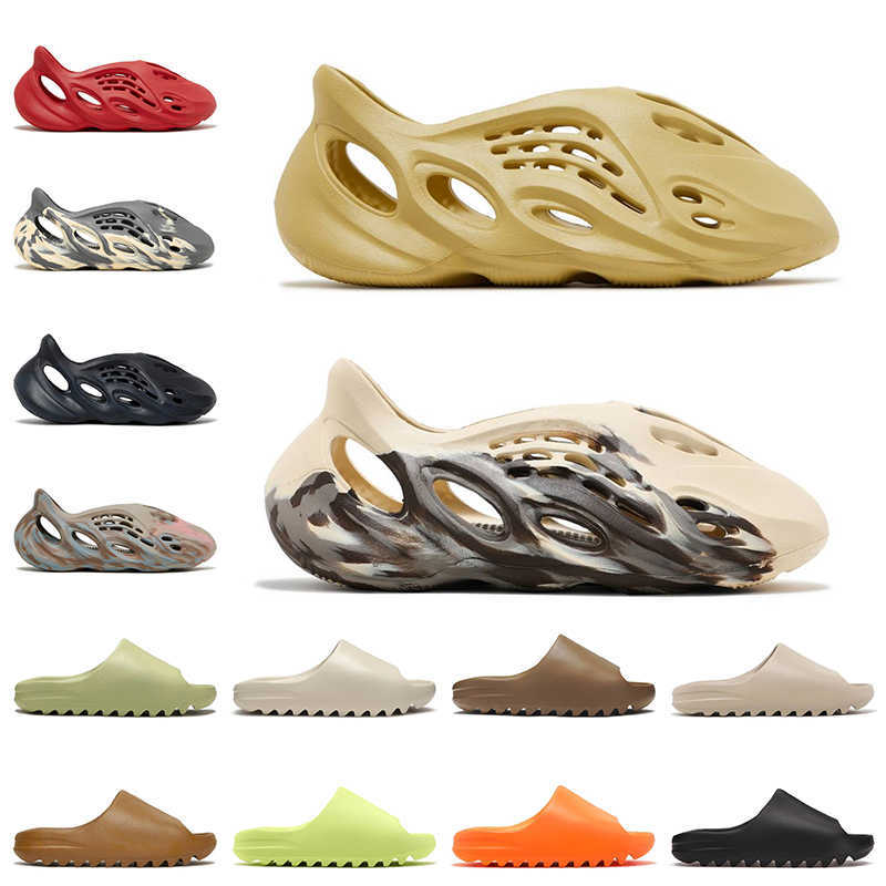 

Wholesale 2022 Foam Runner Slide Sandals Designer Slippers Big Size 47 Women Mens Runners Slider Sulfur Cream Clay Moon Grey Ochre Onyx Pure, D31 white 36-47