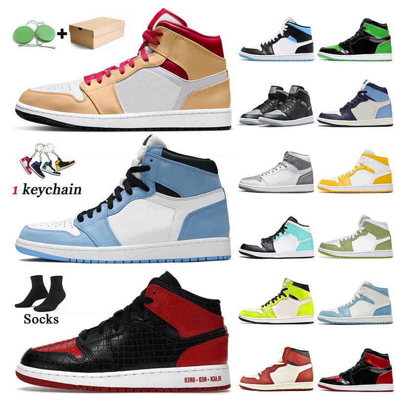 

Bred Text University Blue 1s Jumpman 1 High OG Men Basketball Shoes Surfaces Chicago Reimagined Shadow Stealth Green Python Visionaire Women Mens Trainers Sneakers, 30 yellow toe 36-46