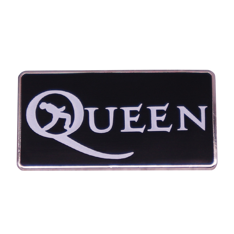 

Queen Letter Simple Enamel Pin Brooch Fashion Accessories, As picture