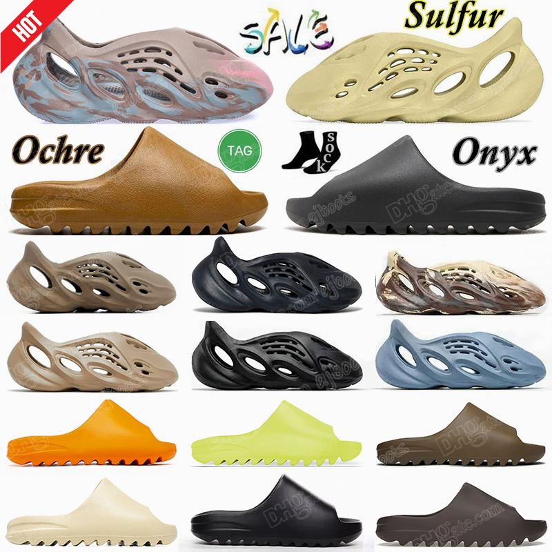 Designer Slippers Sandals Ochre EVA Men Woman Soot Onyx Sulfur Sandal Resin Mist Pure White Bone Ararat Foam RNNR Mens Slide Runr Slides Bla