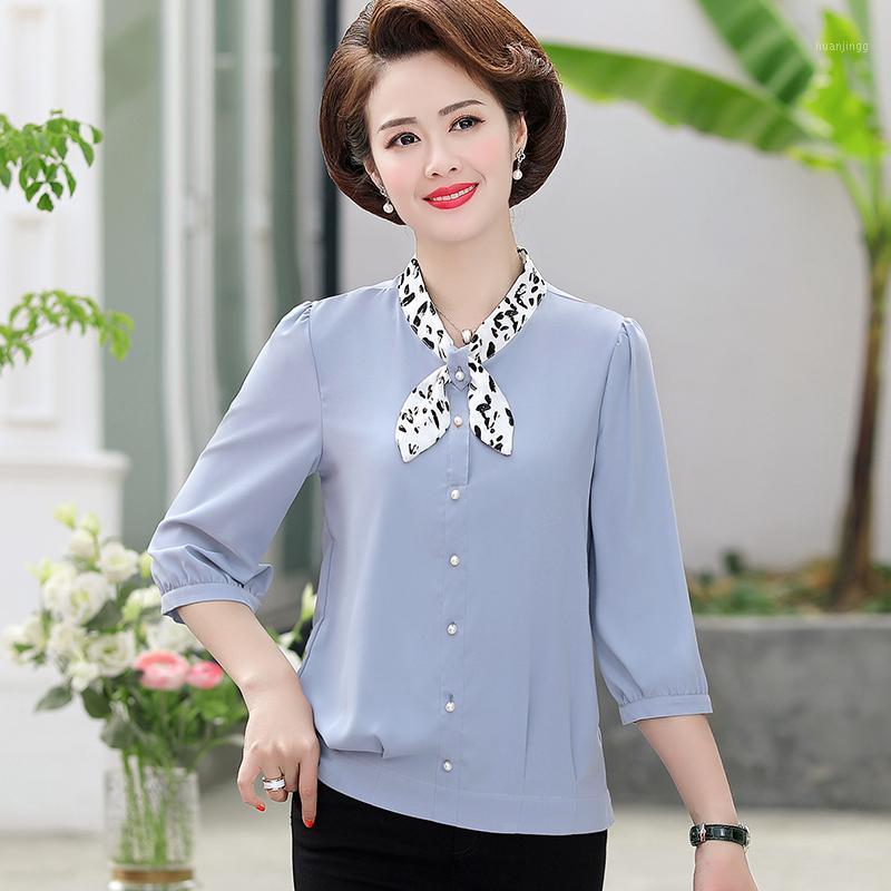 

3/4 Sleeve Leopard Bow Chiffon Blouse Womens Tops And Blouses Shirt 2022 Office Lady Women Blusas Feminine Women's & Shirts, Pink