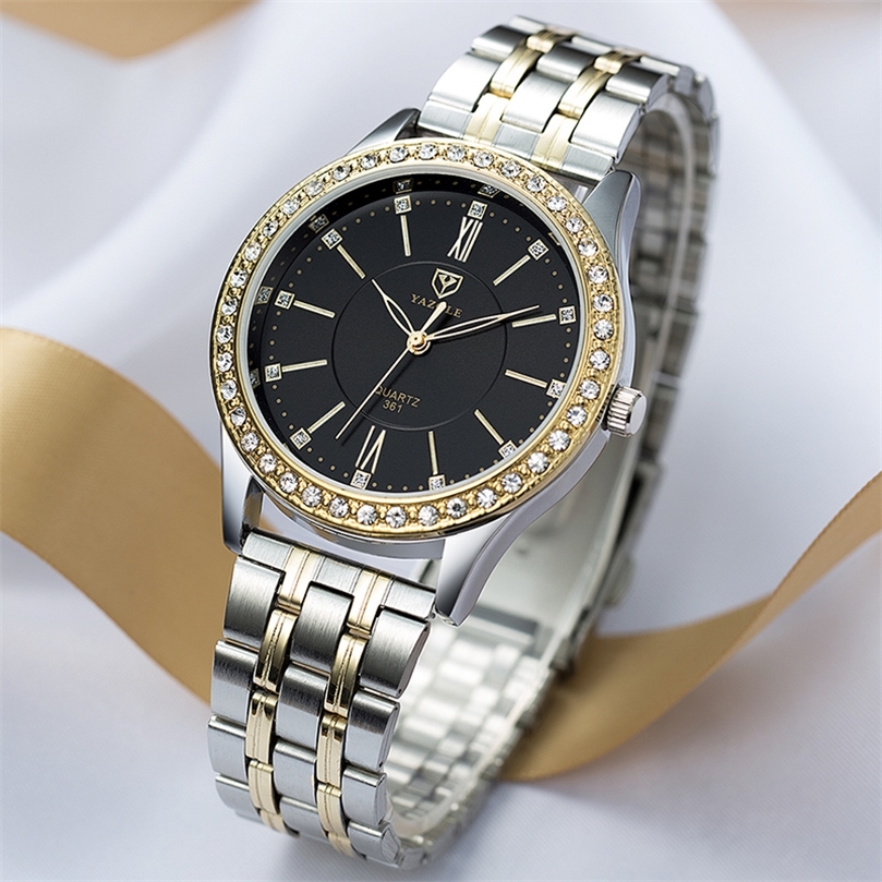 

Good quality young girls luxury Small stone quartz watch for Womens fashion watch with steel wristband for Drop 220421