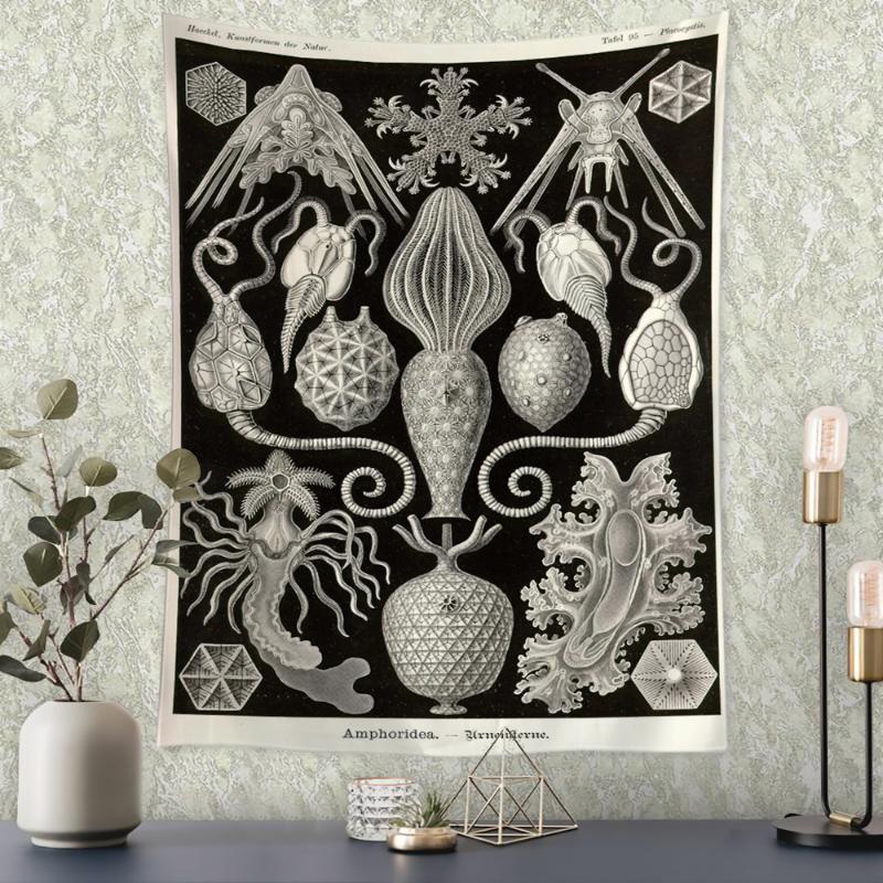 

Tapestries Marine Life Tarot Card Tapestry Wall Hanging Retro Witchcraft Tapiz Hippie Art Room Home Decor