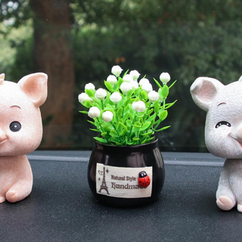 

Interior Decorations Car Ornaments Resin Artificial Flowers Car-styling Auto Potted Plants Dashboard DecorInterior