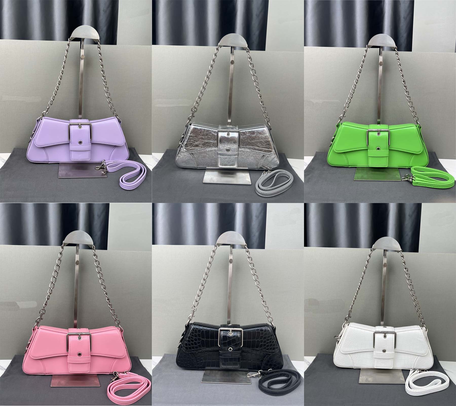 

Luxury Alligator Lindsay Shoulder Bag Women Axillary Bags Solid Color Handbag Purse Real Leather Trapezoid Purses Belt Buckle Zipper Pocket Removable Strap, Make up the difference