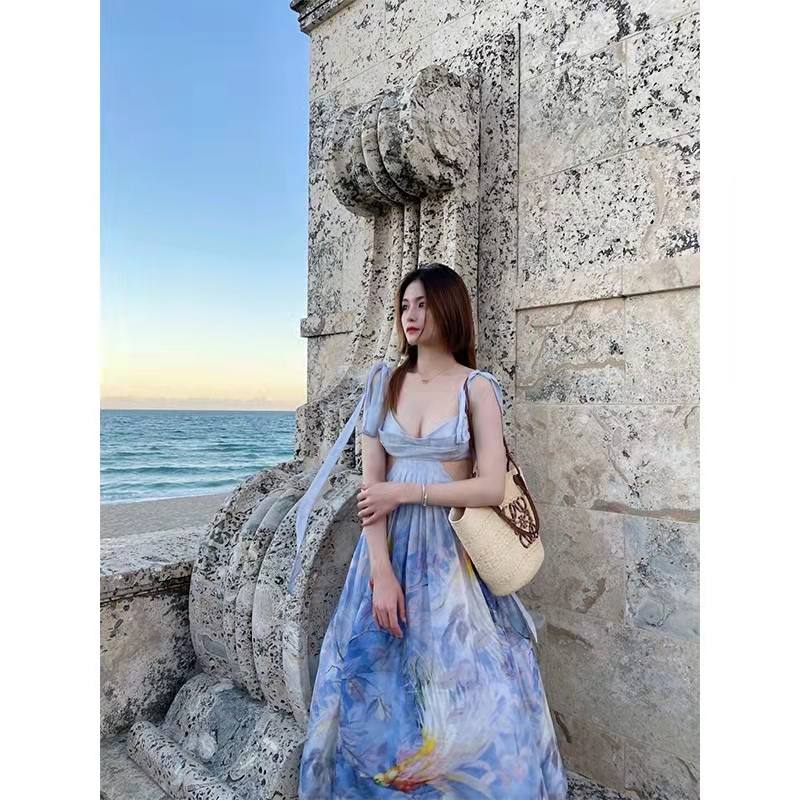 

ZIM dress sexy openwork sling dress summer dresses for women 2022 new high-end clothing Valentine's Day birthday Mother's Day gift Australia famous clothing brand, Multi